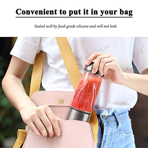 Portable Smoothie Blender, DmofwHi USB Rechargeable Personal Blender for On-The-Go/Travel, MINI Mixer Juicer Cup - BPA free