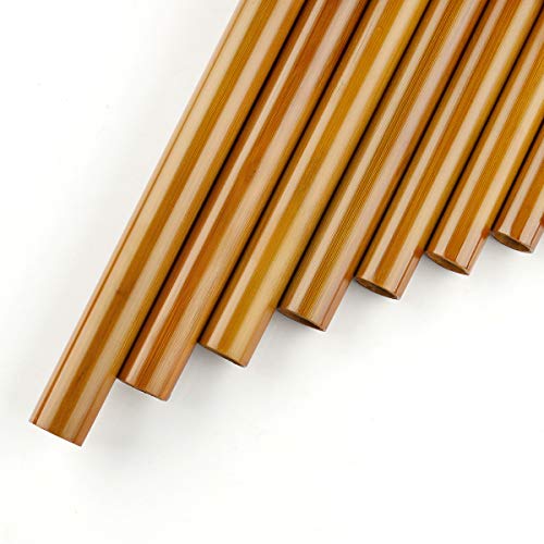 15 Pipes Brown Pan Flute G Key Chinese Traditional Musical Instrument Pan Pipes Woodwind Instrument (Left-Hand) - Thumbnail 6