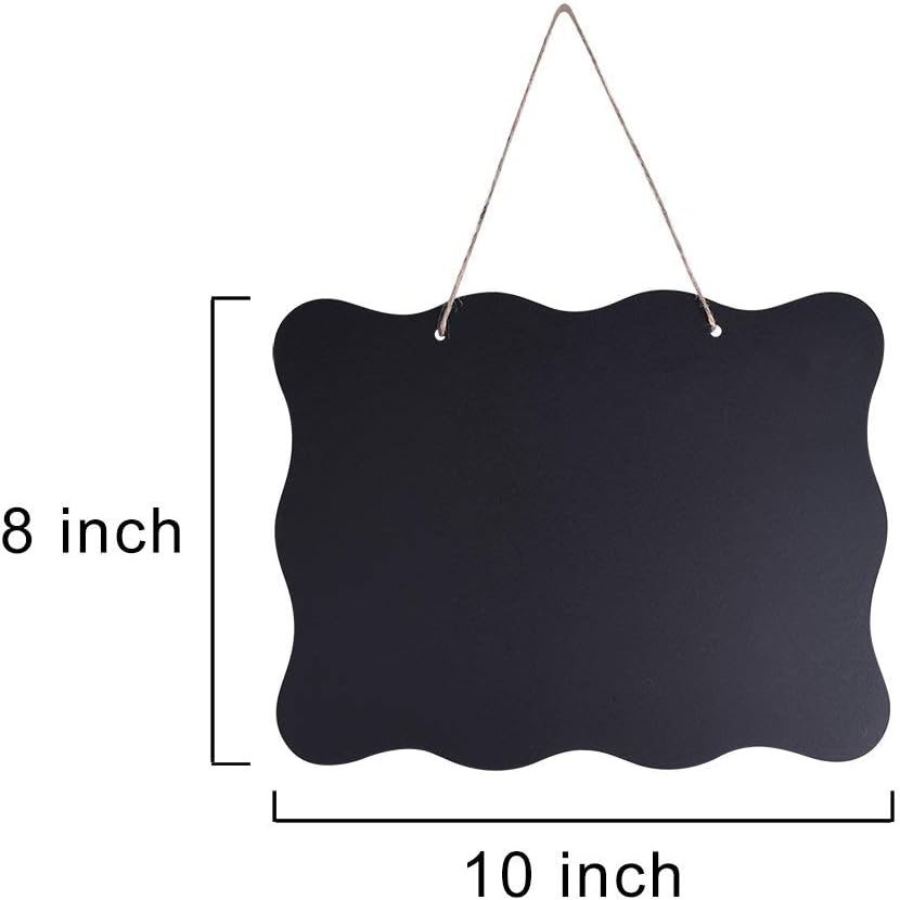 AUSTOR 3 Pack Chalkboard Sign 8x10 inch Double Sided Erasable Message Board with Hanging String and Cleaning Cloth for Wedding, Kitchen and Crafts : Office Products