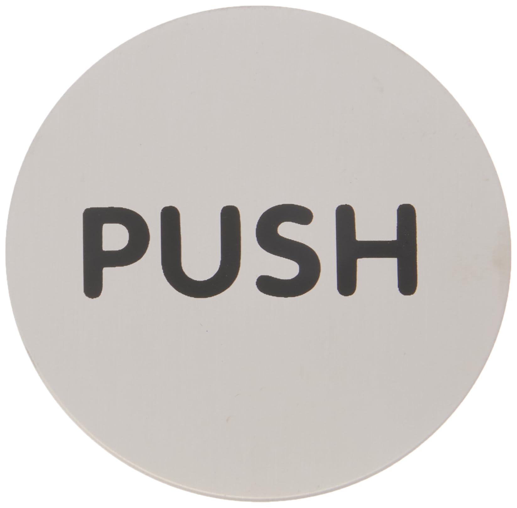 Durable Pictogram Door Sign "Push" | 65 mm | Made from Stainless Steel | Self-Adhesive Attachment | Ideal for Schools, Hotels, Offices, etc.