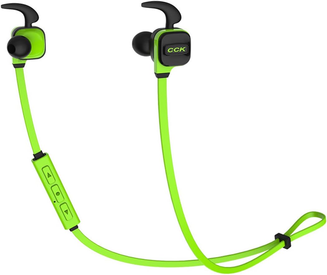 MERVINTECH Bluetooth Headphones, CCK KS Wireless 4.1 Noodle Cable Earbuds Stereo Earphones, Comfortable and Stable for Sports with Built-in Mic (Green)