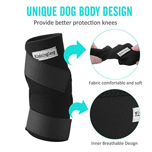 Dog Front Leg Wrap, Mindsinglong Dog Canine Hock Joint Brace Adjustable