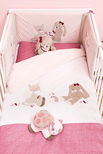 Nattou Kuscheltier Hase Nina, Nina, Jade und Lili, 30 x 17 x 9 cm, Beige/Rosa – Bild 5