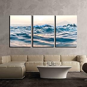 Closeup of Water in Sunset x3 Panels