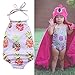 Viworld Baby Girl one Piece Swimsuit Pineapple Swimwear Backless Halter Sunsuit Summer Beachwear Outfit (Pineapple, 6-12 Months(80))