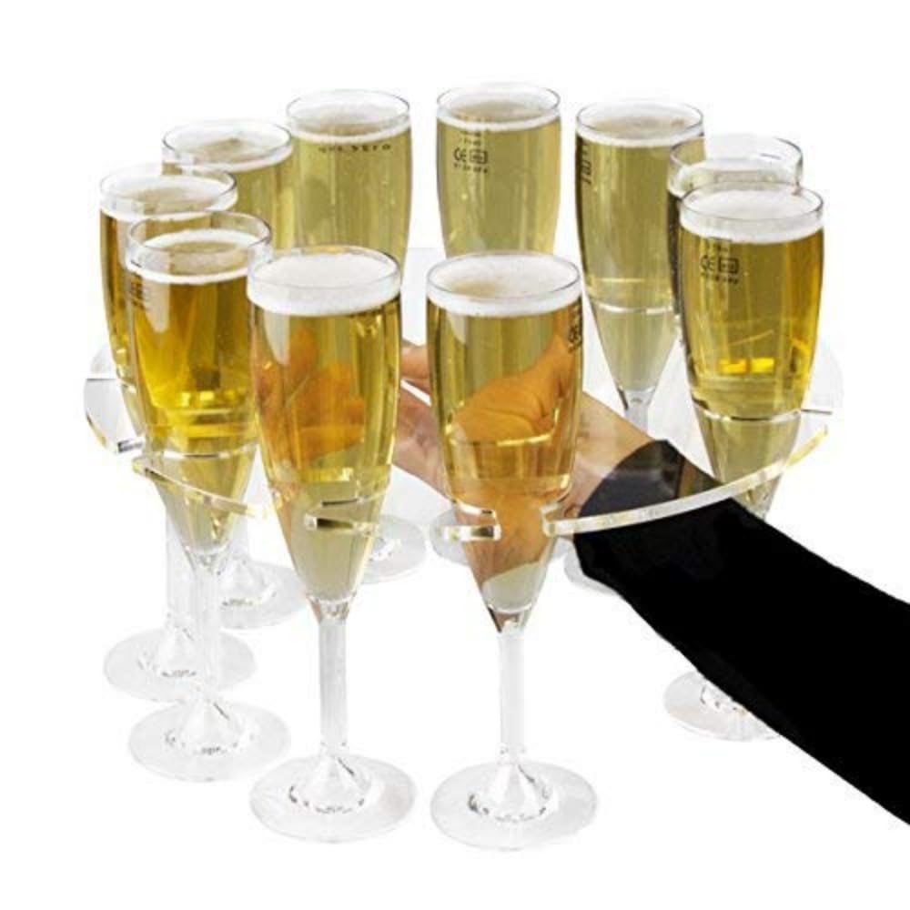 Bar@drinkstuff Champagne Flute Serving Tray - Glasses Holder for Champagne