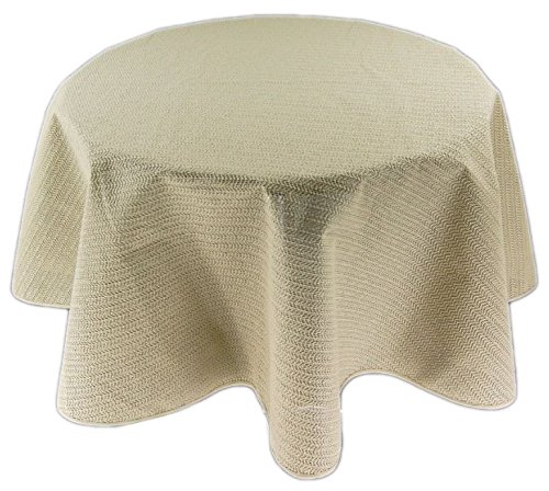 Round Tablecloth 160 cm Garden Cover Beige with Hem Washable Garden Table Cloth Balcony Patio Weatherproof (Beige)
