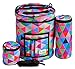 KNITTING & CROCHET BAG with ACCESSORIES - Water Resistant & Tangle-Free Yarn Storage Tote, Crocheting Supplies Organizer & WIP Project Holder with Clear Pocket - Sturdy & Lightweight - Set of 3