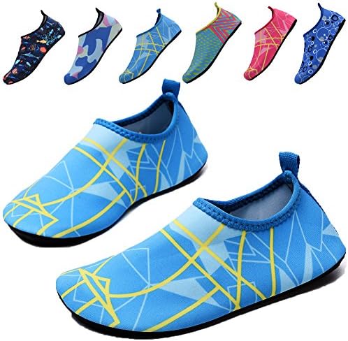 QTMS Kids Boys Girls Water Shoes Barefoot Quick Dry Aqua Socks Swim Shoes