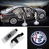 Flyox Car Door LED Lighting Entry Ghost Shadow Projector Welcome Lamp Logo Light for Alfa Romeo Series (2 Pack)