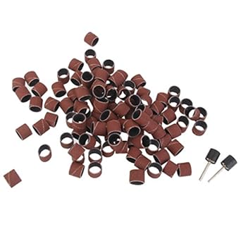 Imported 100pcs 1/2 Sanding Drum Sleeves with 2 Rubber Mandrel Bands Set Rotary Tool