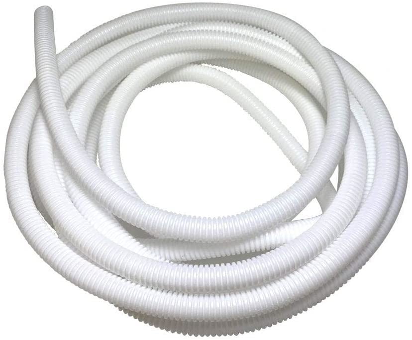 White Corrugated Conduit Split Plastic Flexible Cable Tidy Solution Tube Trunking 23mm - 5m