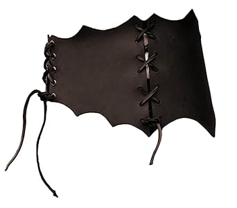 Mittelalterlicher Schnürmieder-Gürtel aus Leder Damengürtel LARP Mieder Wikinger Schwarz oder Braun XS-XXL