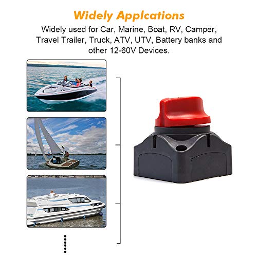 image for Apeixoto Battery Disconnect 12V-60V for Marine Boat RV ATV Vehicles Ba