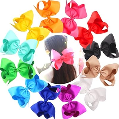 Cellot Boutique Huge Hair Bows 12 Pcs 8 Inches High Quality