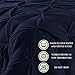 Comfy Bedding Double-Needle Durable Stitching 3-Piece Pinch Pleat Comforter Set All Season Pintuck Style (King, Navy Blue)