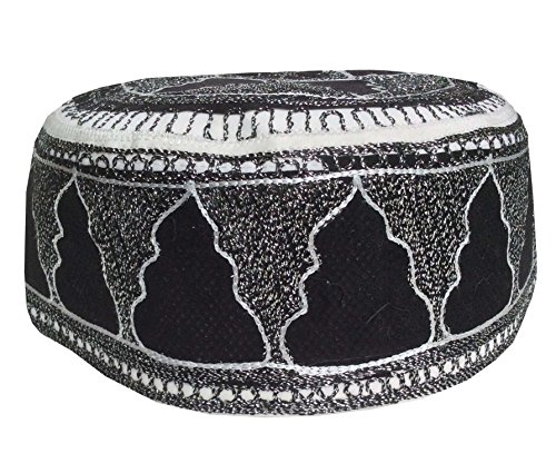 Eid Men s Muslim Prayer Kufi Handmade Multicolor Thread Work Koofi Namaz Topi (V4)