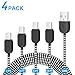 USB C Cable, Type C Cable, 3A Fast Charge, Premium Nylon Braided, 4 Pack (3/6/6/10 FT), Compatible with Samsung Galaxy S10 S9 S8 Plus Note 9 8,Moto Z Z2,LG V30 V20 G5, Google Pixel