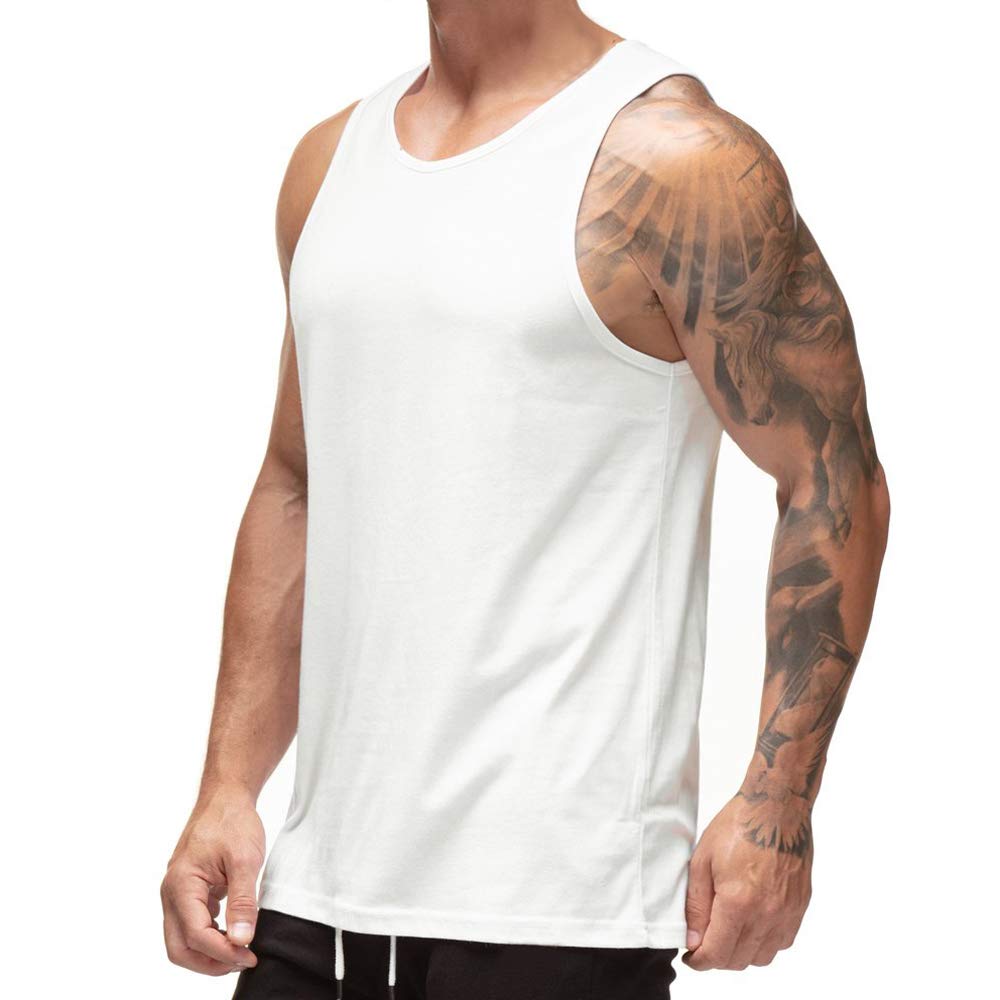 Magiftbox Mens Workout Mesh Quick-Dry Muscle Gym Tanks Basic Tank Tops for Gym Bodybuilding Training T20