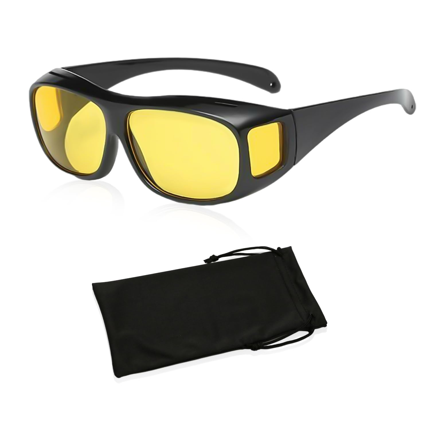 OAAO 1 Piece of Sunglasses, 1 Glasses Bag, Night Driving Glasses for Men and Women, Yellow Driving Glasses, Anti-Glare Night Driving Glasses, Polarized Night Driving Glasses for Running and Cycling