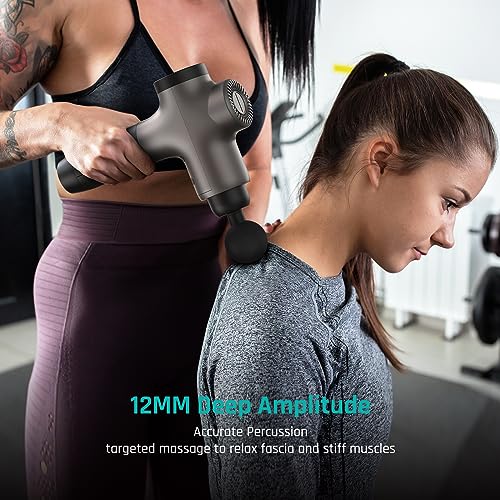 Mebak 3 Massage Gun, Massage Gun Deep Tissue for Athletes, Professional Muscle Percussion Massager, Massager for Shoulder Leg Back Body Pain Relief, Quiet Portable Sport Tool, Gifts for Him
