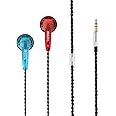 FAAEAL Earphone Snow-Lotus 1.0 in Ear Earphones,64 Ohm Clear Detailed Balanced Sound Flat Head Earbuds,3.5mm Wired HiFi Music Headset,in-Ear Earphone (Red&Blue)