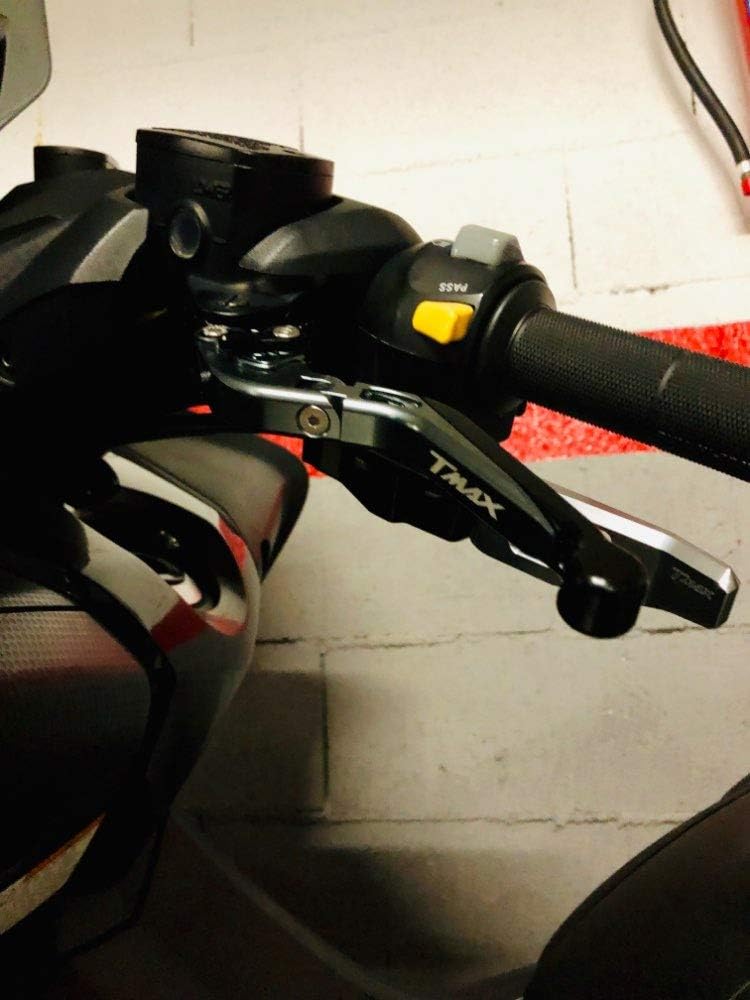Tmax 500 Motorbike Brake Clutch Levers Foldable and Adjustable CNC Aluminum For Yamaha Tmax 500 T-max 500 2001 2002 2003 2004 2005 2006 2007-Titanium+Black+Titanium+Black - Image 3