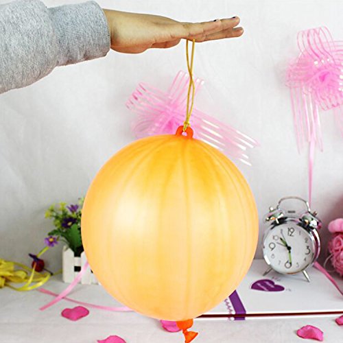 35 Pack Punching Balloons, Neon Punch Balls with Rubber Band Handle for Party, Wedding, Assorted Color