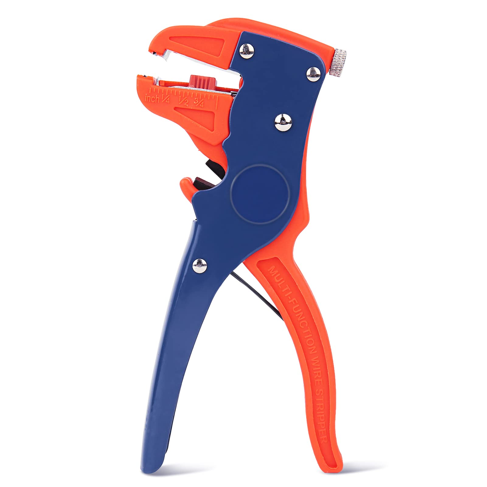 BOENFU Automatic Wire Stripper Self Adjusting Cable Stripper with Cutters, Quick Strip 2 in 1 Cable Stripper tool Eagle Nose Wire Stripper for Electronic, Automotive Repair, Red, 7 Inches