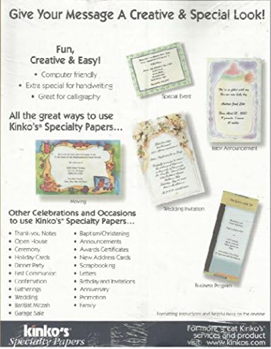 Kinko's Specialty Papers - Moving (50 Finished 2-Up Panel Cards, 5 1/2" x 8 1/2" each)