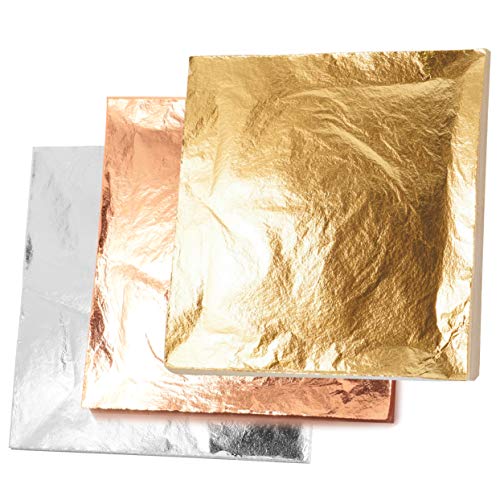 Imitation Gold(100) Imitation Silver(100) Genuine Copper(100) Total EN: 300 Leaf Sheets 14 X 14 Cm