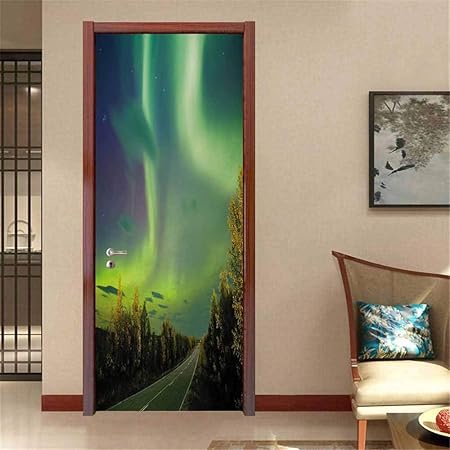 Amazon Com Northern Lights Art Sticker Highway Road Nordic Rays