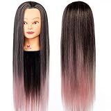 Neverland Beauty 26" Colorful Long Hair Training Head Model Hairdressing Clamp Stand Dummy Practice Mannequin with Table Clamp Silver Gray Pink