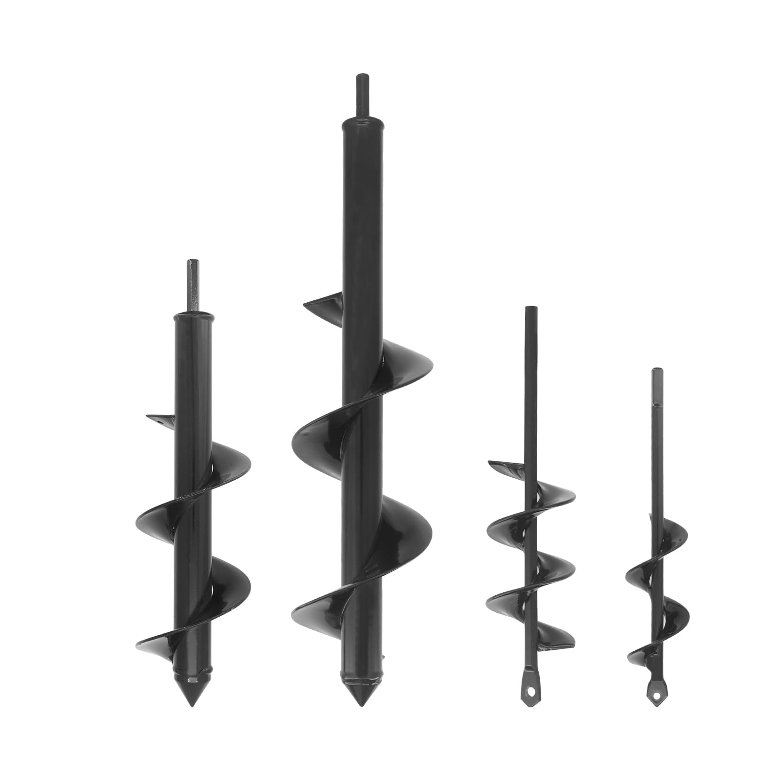 Seahelms Post Hole Digger 4x22,5x22,8x30,9x40cm Garden Auger Drill Bit with Hex Drive Bulb Planter Auger Post Hole Digger Fence Post Auger for Planting Bulbs Seedlings - 4 Piece