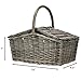 Zelancio Double Lid Picnic Wicker Basket for Two Persons, Large