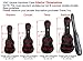 YMC Concert Ukulele Case Hardshell Case with Plush Interior and Storage - Black