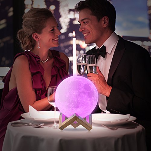 image for Extra Large!!! CPLA Moon Lamp 16 Colors LED Lunar Lamp Dimmable Bright