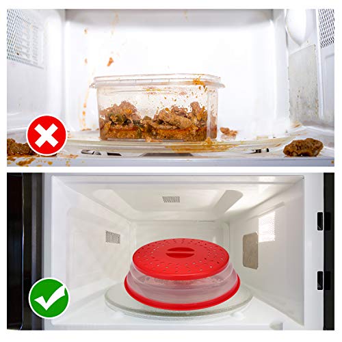 BPA Free Collapsible Microwave Cover for Food Microwave Splatter Cover Food Strainer Dishwasher