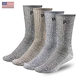 PEOPLE SOCKS Men's Women's Merino wool crew socks 4 pairs 71% premium with Arch support Made in USA