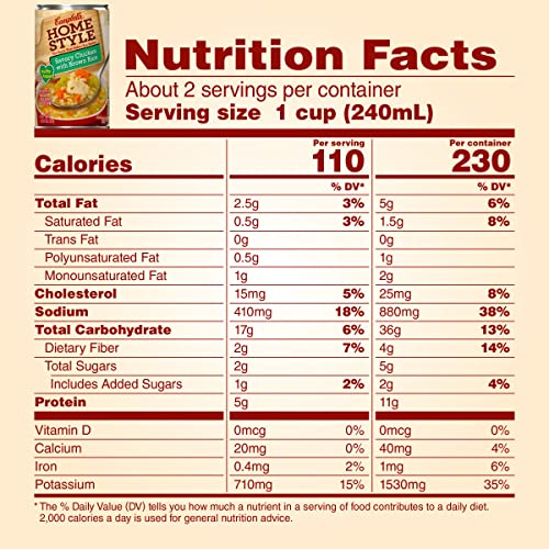 Campbell's Homestyle Healthy Request Soup, Savory Chicken Soup with Brown Rice, 18.6 Oz Can