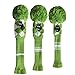 Scott Edward Green Grey White Argyle White Stripes Knit Golf Head Cover Set of 3 for Driver, Fairway, Hybrid/Utilitie