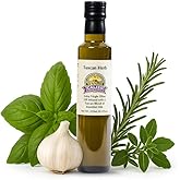 Tuscan Herb Infused Olive Oil 250ml - Herb Infused Oil with Basil, Oregano, Rosemary and Garlic - Savory Flavored Extra Virgin Olive Oil for Cooking, Dipping or to Drizzle