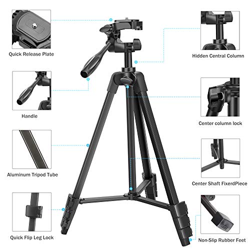 TAIROAD Phone Tripod, Portable Lightweight Aluminum Travel Tripod with