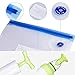 Sous Vide Bags Essentials Kit for Anova Cooker, Reusable Food Storage Freezer and Water Cooking Bags, 10 Vacuum Sealed Bags with 1 Hand Pump, 2 Sealing Clips and 4 Sous-Vide Clips(BPA Free)