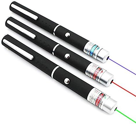3 pieces Point Laser Pen Fixed Foucs,Red & Blue & Green for Pet Cat Toy Wavelength 532nm, Outdoor Tactics LED High Power Hreen Light Beam Interactive Training Tools