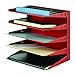 STEELMASTER Steel 5-Tier Horizontal Organizer, Letter Size, Vibrant Red (26425L007)