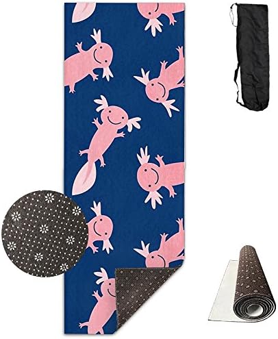 RESS TGR Happy Axolotls Printed Yoga Mat Foldable 6mm Thick Non-Slip Exercise Mat Fitness Mat For Yoga, Workout, Fitness 70"x 24"