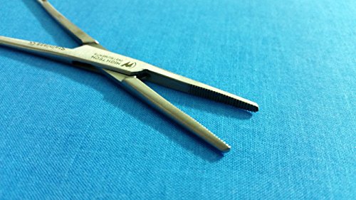 O.R PREMIUM QUALITY GRADE KELLY HEMOSTAT LOCKING FORCEPS 5.5" STRAIGHT WITH GOLD HANDLE (HTI BRAND)