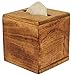 CRAFKART Wooden Plain Tissue Box Holder | Brown Square Shaped Wood Cover for Dining Table Bedroom Bathroom | Home Office Countertop Tabletop Dressers | Perfect Home Decor | Dining Table Accessories