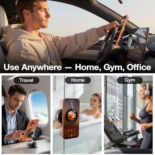 Vooii Phone Holders for Your Car for Magsafe (130+LB Strongest Ever Suction) 360° Adjustable Vacuum Car Phone Mount Magnetic, Car Phone Holder for iPhone 17 Pro Max for Automotive Multi Gauges